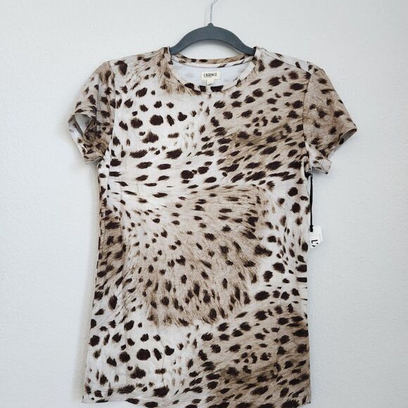 L’AGENCE Leopard Animal Print Fitted Tee | Size S - Picture 1 of 7